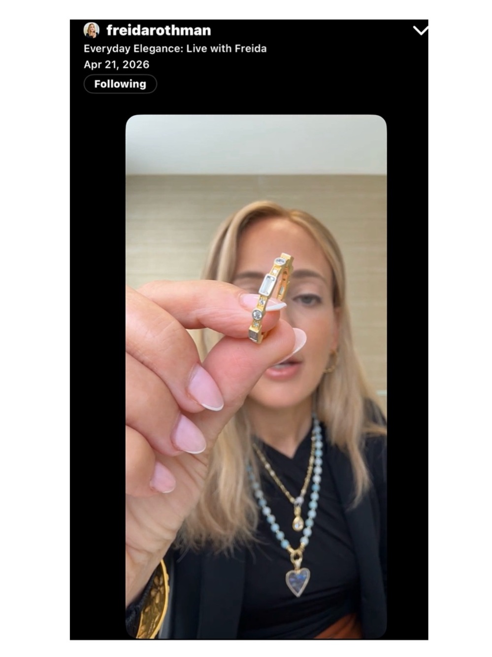 Freida Rothman Sterling Silver & Matte Gold Bezel Set Rectangular Stacking Ring - Picture 6 of 11